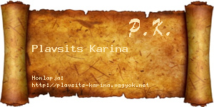 Plavsits Karina névjegykártya